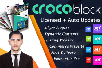 design dynamic website with astra pro, crocoblock  and elementor pro