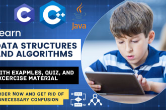 teach you data structures and algorithms in c, cpp, and java