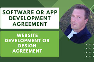 write software, app, game, website development and design agreement or contract