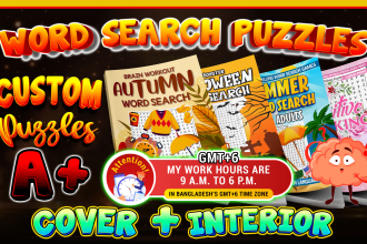 create custom word search puzzle activity book for amazon KDP low content