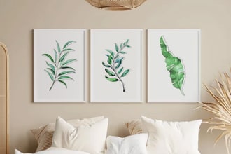 design abstract printable tropical palm leaf wall art