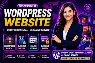 build a short term rental and cleaning service wordpress website