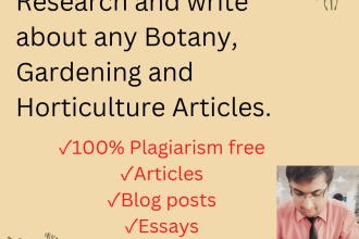 write your botany, gardening and horticulture articles