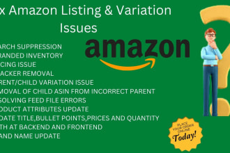 fix amazon fba product listing and amazon account issue
