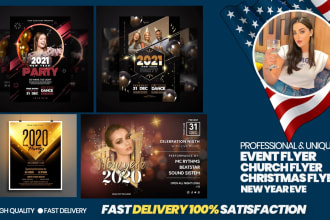 design your event flyer, christmas, church and new year eve
