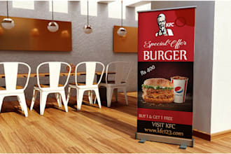 design roll up banner, standee design for your party