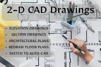 redraw floor plans, architectural and structural drawings in autocad
