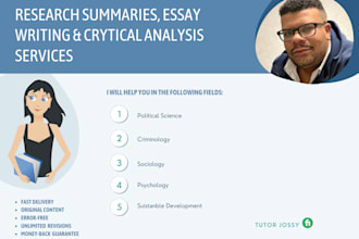 assist you in political science, criminology, psychology and sociology