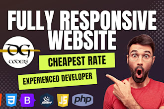design and develop responsive website in PHP, HTML, CSS, bootstrap, js and sql