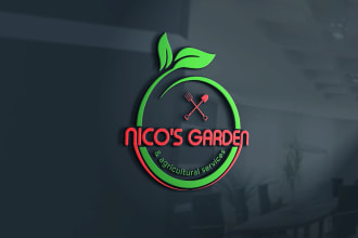 design landscape wood natural organic garden logo with brand