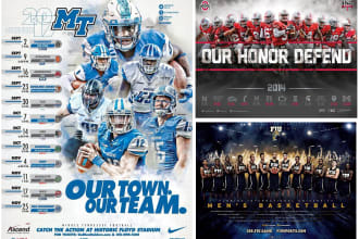 design an attractive team sport flyer or banner