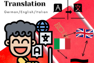 manually translate german, italian, english text as a native speaker