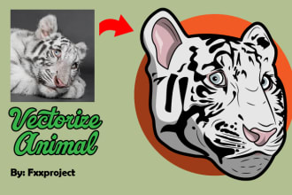 draw a vector animal or pet cartoon from photo