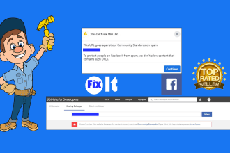 fix your website related issues on facebook
