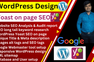 wordpress design and yoast SEO on page for google top rank