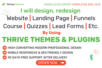 use thrive themes thrive suite architect to build website, landing page, funnels