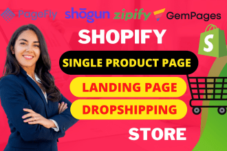 do shopify website design with shogun, pagefly, gempages or zipify