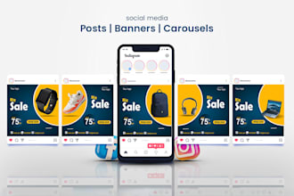 design instagram carousel posts, social media banner design