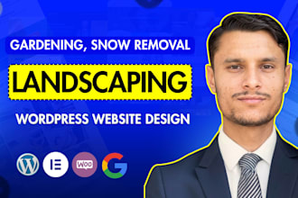 design wordpress landscaping website, gardening, snow removal, lawn care website
