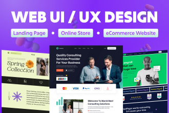 do website ui ux, web ui, landing page design or app ui design with figma