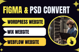 convert figma to wordpress, wix, shopify or webflow website