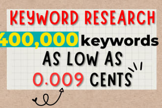 do SEO keyword research 400,000 kws with clustering