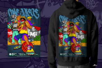 draw your cartoons favorite into graffiti style for t shirt or apparel