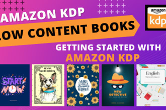 create low content books cover and interior for amazon KDP