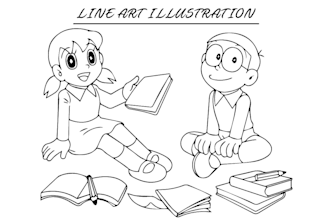 draw vector line art illustration