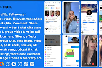 create clone social app chat post live zoom ecommerce radio groups