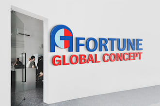 design a unique 3d logo mockup for your business