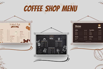 design for you a coffee shop or restaurant menu
