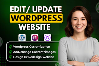 edit wordpress website, wordpress customization, update website