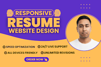 create portfolio website, resume website, cv website html, css