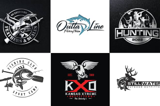 do outdoor hunting fishing adventure camping mountain and deer logo