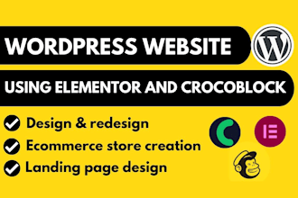 create elementor website or wordpress website with elementor