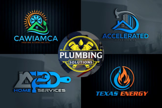 do plumbing heating oil gas and real estate logo