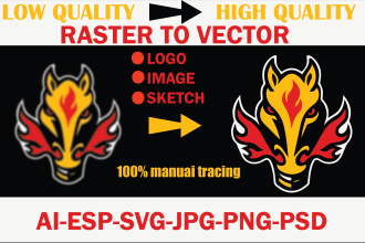 redo,resize,reproduce blur logo like manual vector tracing
