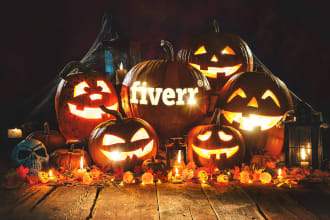 carve your logo or text on halloween pumpkin in photoshop