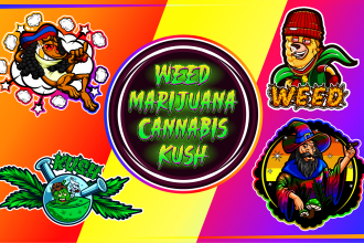 do cannabis kush weed marijuana mascot logo design