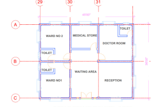 draw 2d plan with grids and 3d plan