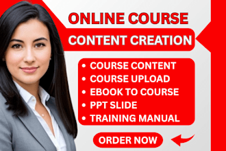 create online course content, ebook online course creation, course curriculum