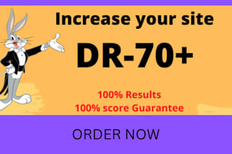 increase DR 70 authority backlinks