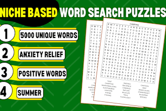 create word search puzzle books, math workbooks customized