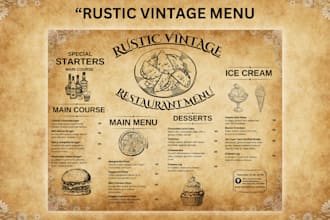 design food menu and roll up banner for you