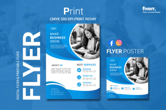 design modern printable or digital flyer, poster, brochure
