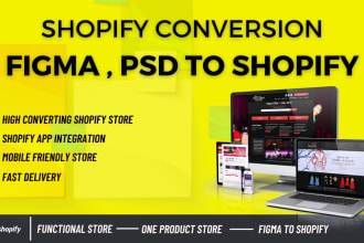 convert your figma design to shopify store, landing page using pagefly, gempages