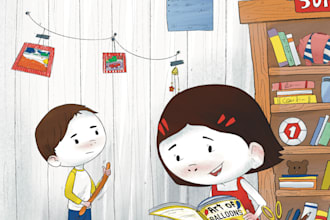 illustrate cute illustrations for toddler children books