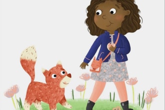 illustrate cute african american children book illustrations
