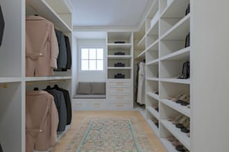 design your walk in closet interior 3d render